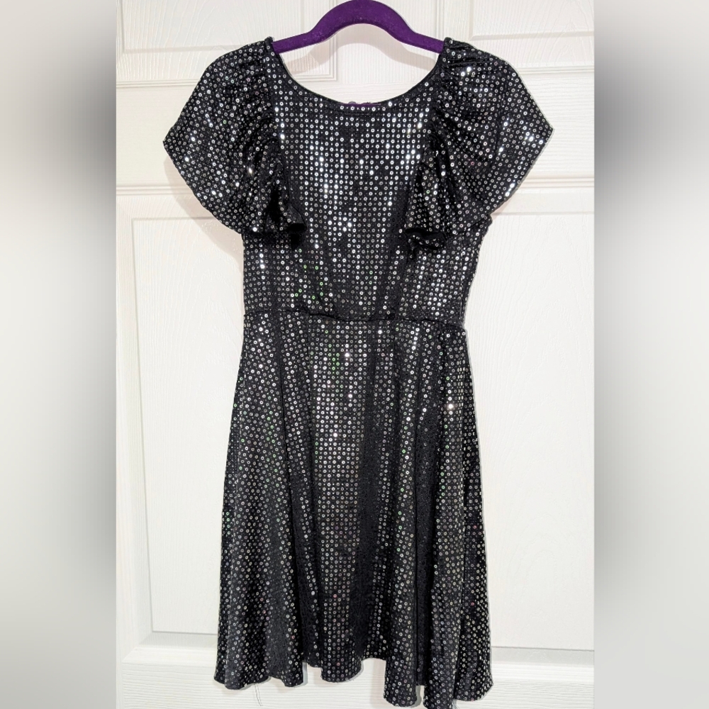 Emily West Sparkling Black Girls Dress Sz 8
